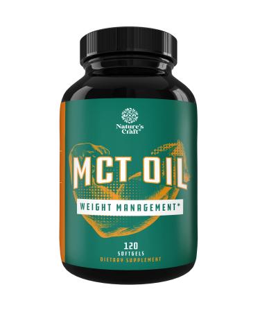C8 MCT Coconut Oil Softgels - MCT Oil Keto Pills with Caprylic Acid Coconut Oil for Body Sculpting Sustainable Energy Support and Brain Health - Potent Non GMO Gluten Free Keto MCT Oil Softgels
