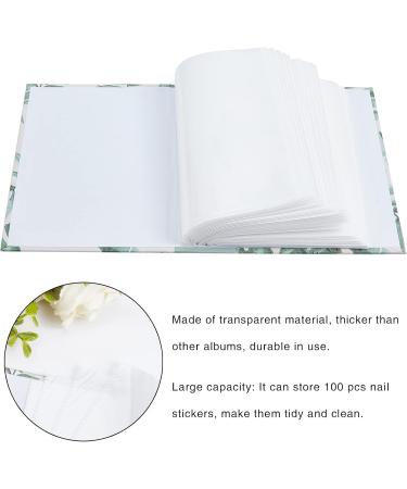 NICENEEDED 50 Pages 100 Slots Nail Sticker Collection Albums Green Leaf Design Nail Stamping Plate Holder Photos Album Stamp Bag Organizer for Nail Art Display Showing Book (Style 1) - Buy Online on GoSupps.com