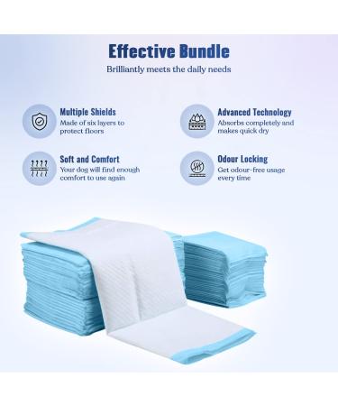 BACTIM Puppy Pads Pack of 50 Super Absorbent Disposable Dog and Puppy Training Pads (60 x 45cm) Multi Layered Leakproof Odour Locking Toilet Trainer Pee Mat for Small to Large Size Pet Incontinence - Buy Online on GoSupps.com