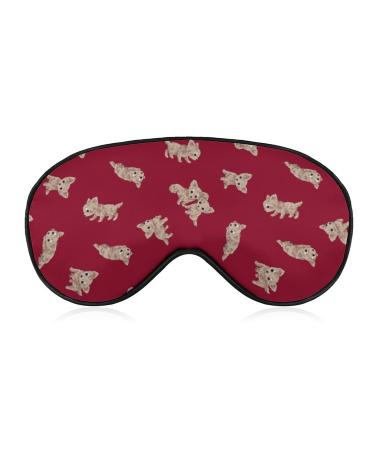 Cute Chihuahua Dog Pattern Sleep Mask Soft Eye Mask for Sleeping Blindfold Block Out Light Adjustable Strap for Women Men