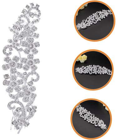 Mikinona Crystal Hair Comb Floral Headpiece Bridal Hair Comb Flower Crystal Hair Accessories Bridal Hair Accessories Wedding Hair Clip Crystal Hair Clips Manual The Photo Rhinestone Bride - Buy Online on GoSupps.com