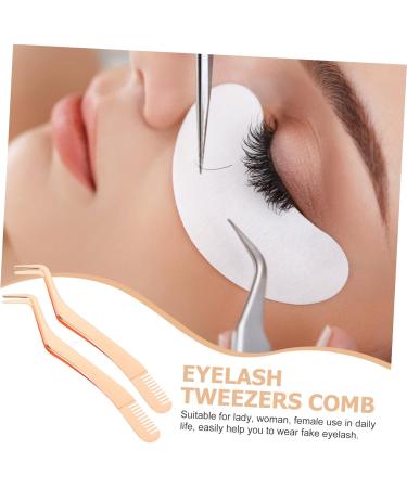 POPETPOP 8-Piece Stainless Steel Eyelash Extension Tool Set | Tweezers Combs & Applicators for Perfect Fake Lashes - Buy Online on GoSupps.com