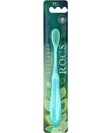 ROCS Toothbrush Elegance - Medium Firmness Comfortable Handle Colorful Design - International Shipping Available - Buy Online on GoSupps.com