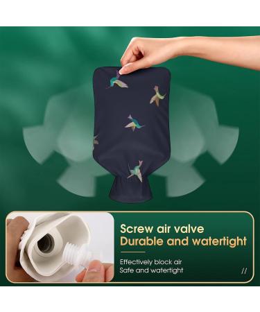 Hot Water Bottle with Lid - Hummingbird & Birds Pattern | Rubber Pain Relief Bag for Cramps & Foot Warmer | Hot & Cold Therapy - Buy Online on GoSupps.com