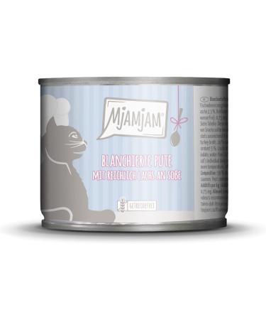 Mjamjam Premium Cat Food - Grain-Free Blanched Turkey & Salmon Sauce | 6 Pack (6 x 185g) - Extra Meat for Healthy Cats - Buy Online on GoSupps.com