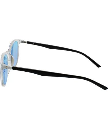 Buy OPULIZE Met Large Comfortable Reading Glasses | Clear Black Arms & Blue Mirrored Lens | UV400 Sun Readers for Men & Women +3.00 Diopters - Buy Online on GoSupps.com