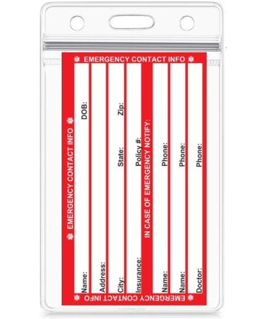 Emergency Medical Condition Wallet ID Card | Resealable Vertical Badge Holder (Red) - International Shipping Available - Buy Online on GoSupps.com