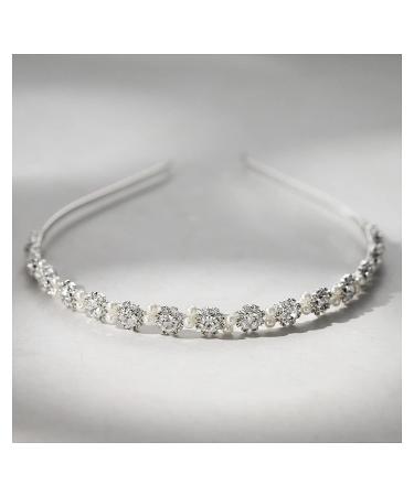 SWEETV Silver Flower Girl Headband for Wedding | Crystal Princess Hair Accessory for Birthday and Communion - Buy Online on GoSupps.com