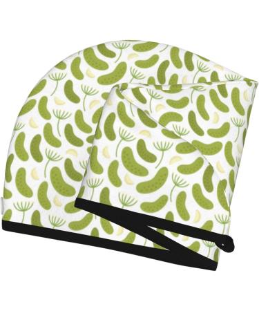 Super Absorbent Pickled Cucumbers Microfiber Hair Towel Wrap for Women | Coral Velvet Quick Dry Cap for Long Curly & Thick Hair - Buy Online on GoSupps.com