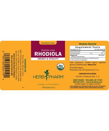 Herb Pharm Rhodiola Extract â€“ Alcohol-Free 4 fl oz (120 ml) | Natural Stress Relief - Buy Online on GoSupps.com