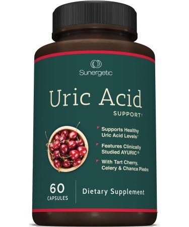 Premium Uric Acid Support Supplement  Uric Acid Cleanse & Kidney Support  Includes Tart Cherry, Chanca Piedra, Celery Extract & Turmeric - Uric Acid Support Formula  60 Veggie Capsules