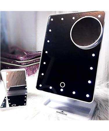 White Impressions Vanity LED Compact Travel Makeup Mirror with Magnifying Glass - Touch XL Bundle with Sensor Switch - Buy Online on GoSupps.com