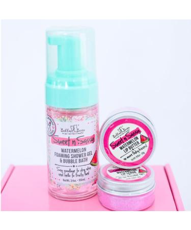 Bella & Bear Sweet 'n' Sassy Watermelon Foaming Shower Gel & Bubble Bath with Pump Travel Size 3.4 Fl Oz (Pack of 1) - Buy Online on GoSupps.com