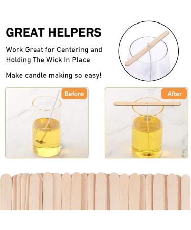 150pcs Wooden Candle Wick Holders - Wick Centering Devices for Candle Making (4.5inch) - Buy Online on GoSupps.com