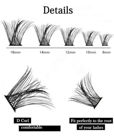 Bransfy Cluster Lashes D Curl 100 Pcs | Reusable & Natural Look False Eyelashes | DIY Eyelash Extension Kit | Super Thin Band | Soft & Comfortable | 8-16mm | B03-0.07 D - Buy Online on GoSupps.com