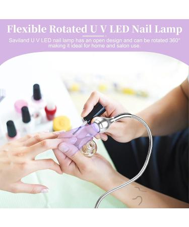 Saviland Mini Nail LED Lamp - Flexible & Rotatable USB Nail Dryer for Gel Polish - White - Buy Online on GoSupps.com
