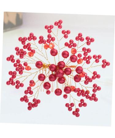 MAGICLULU 1pc Bridal Haircombs Rhinestone Haircombs Hair Combs Red Haircombs for Women Pearl Haircombs - Buy Online on GoSupps.com