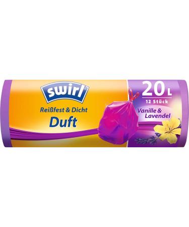 Swirl Scented Garbage Bags - Vanilla-Lavender 20L Drawstring 12 Bags per Roll 7 Rolls | Eco-Friendly Trash Solution - Buy Online on GoSupps.com