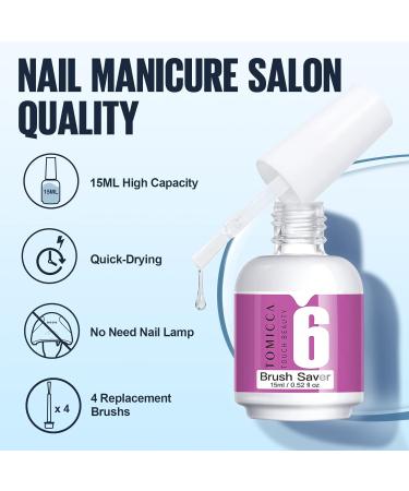 TOMICCA Dipping Powder Liquid Set - Base, Top Coat, Activator, Brush Saver - 4x15ml Essential Dip Liquid Set for DIY Nail Art - Buy Online on GoSupps.com