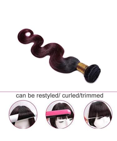SEGO Brazilian Human Hair Bundles | 100% Unprocessed Body Wave Weave Extensions | Virgin Natural Black/Weinrot - 20 1 Bundle - Buy Online on GoSupps.com