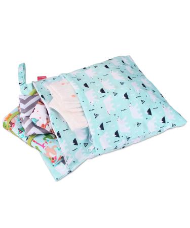 Damero 3-Piece Reusable Diaper Bag Wet Bags - Perfect for Baby Diapers Dirty Clothes & Accessories (Bear Design) | Eco-Friendly & Travel Ready - Buy Online on GoSupps.com