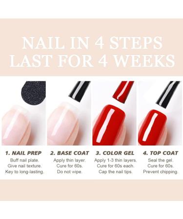 Clou Beaute 4 Pastel Color Gel Nail Polish Kit with Top Coat and Base Coat | UV/LED Soak Off Varnish Set - CB-S-6-033 - Buy Online on GoSupps.com