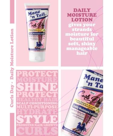 Mane 'n Tail Curls Day - Daily Moisture Lotion 184.3g - With Coconut Oil and Shea Butter - Promotes healthy hair growth - NO PARABENS NO SULPHATES NO PETROLATUM - Buy Online on GoSupps.com
