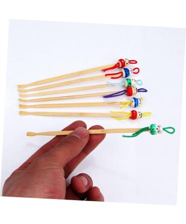 WEKAMOS 12Pcs Cartoon Wooden Ear Wax Removers Hanging Ear for Gentle Cleaning Lightweight Portable Durable Design with Random Colors - Buy Online on GoSupps.com