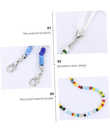 SESESFOUFU Glasses Mask Chain Lanyard - Slide-Resistant Anti-Slip Mask Band & Necklace | Durable 50cm Pearls for Glasses & Masks - Buy Online on GoSupps.com