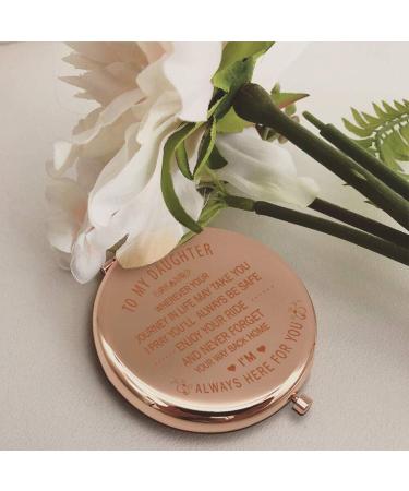 Personalized Daughter Gift - Inspirational Travel Makeup Mirror from Mom & Dad - Buy Online on GoSupps.com