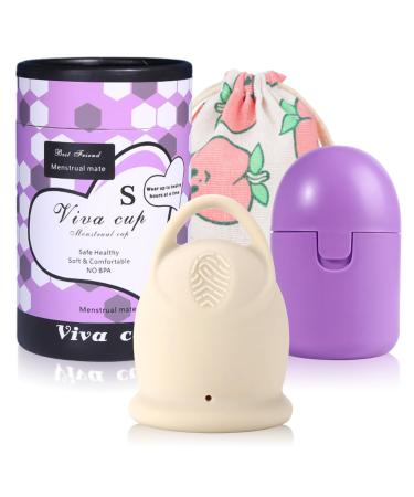 Menstruation cup set with 1 menstrual cup s menstrual cup sterilizer+storage bag+manual menstrual cup with sterilizer for all currents safe in sports and swimming (zises)