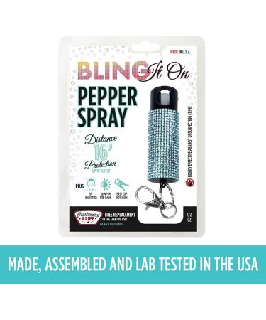 Guard Dog Security Bling-it-On Cute Pepper Spray Key Holder for Women - 5-Pack (Black/Pink/White/Teal/Purple) - Buy Online on GoSupps.com