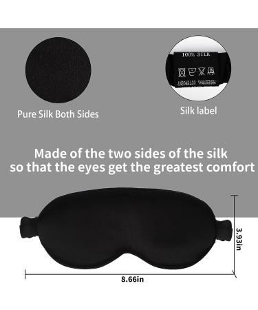 Sepezz 100% Mulberry Silk 3D Sleep Mask - Adjustable Eye Mask for Men and Women - Perfect for Travel, Home, and Office - Black - Buy Online on GoSupps.com