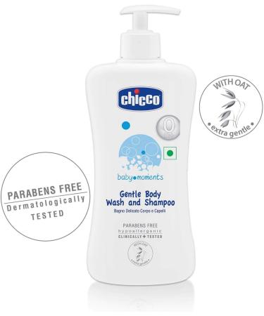 Chicco Baby Moments Gentle Body Wash & Shampoo (500ml) Best for Baby's Sensitive Skin - Buy Online on GoSupps.com