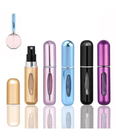 ZEACCT 5 PCs Perfume Deaper Bottle 5 ml Refillable Spray bottle Mini Underfill Empty travel bottle for handbag pocket luggage