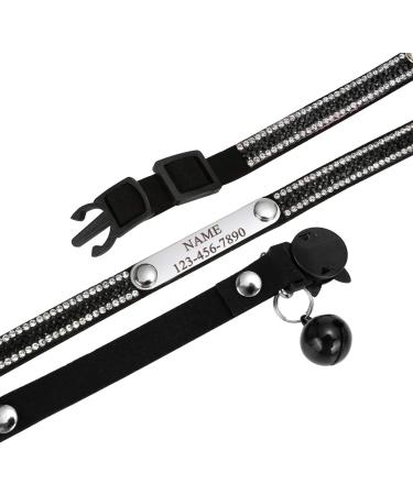 Personalized Reflective Cat Neck Band with Safety Lock - Mogokoyo 2 Packing Bells Adjustable Collar for Cats & Kittens (Black) - Custom Name & Phone Number - Buy Online on GoSupps.com