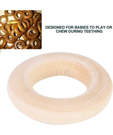 SPYMINNPOO 100 Baby Teething Rings - 25mm Wooden Sensory Toy & DIY Craft Accessories - Perfect for Teething Relief - Buy Online on GoSupps.com