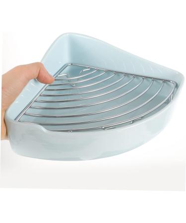 HANABASS Small Pet Ceramic Toilet Rabbit Litter Tray Chinchilla Potty Tray Rabbit Toilet Cat Toilet Ceramics 24x18.5cm Sky-blue - Buy Online on GoSupps.com
