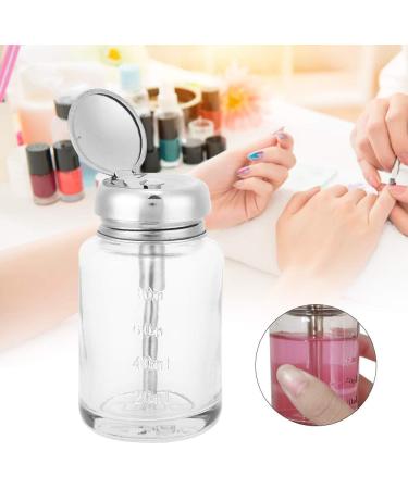 Nail Art Remover Dispenser Nail Polish Remover Glass Bottle Easy To Use Gel Polish Pump Dispenser 80ml One Touch Clear Glass Bottle for Manicure Store Beauty Salon Salon Shop Home(Press the bottle) - Buy Online on GoSupps.com