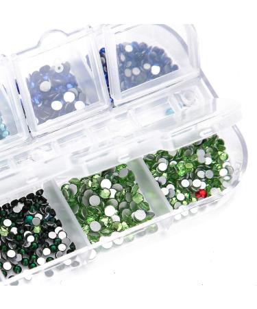 Glitter Rhinestones Nail Art Rhinestones 12 Grids Stylish Fashionable Nail Art Learners Nail Salons Manicurists Nail Decoration(Rhinestone 6#) - Buy Online on GoSupps.com