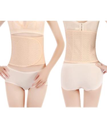Erioctry Postnatal Belly Wrap - Elastic Abdominal Binder for Women | Adjustable Breathable Slim Shaper & Back Support Corset - Staylace Beige - Buy Online on GoSupps.com