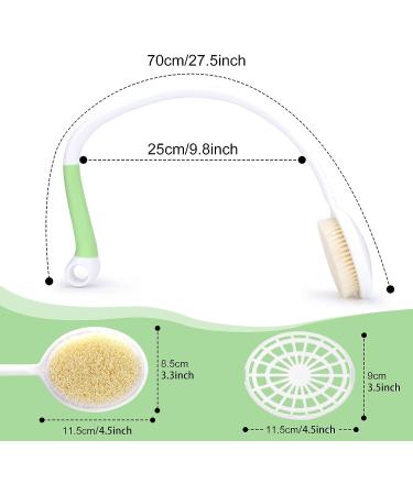 LYIGEOL 27.5 Back Bath Brush with Long Curved Handle - U-Shaped Body Scrubber for Elderly, Disabled, Post-Surgery, Limited Mobility - Buy Online on GoSupps.com