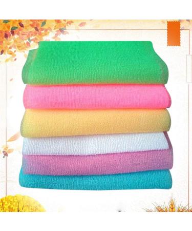 6pcs Exfoliating Bath Wash Towel Set - Back Scrubber Loofah Towel for Body (Mixed Pattern) - Buy Online on GoSupps.com