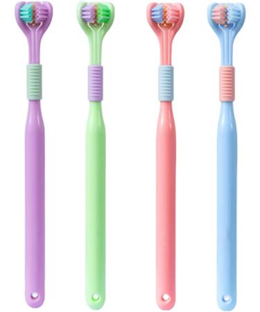 Buy 4PC Manual Toothbrush Set - 3 Page Bristle Path for Complete Dental Care - International Shipping - Buy Online on GoSupps.com