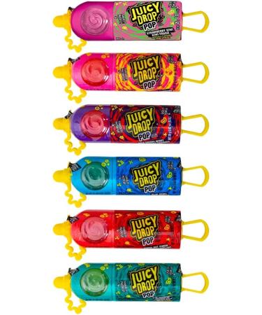 Juicy Drop Pop - 6 Different Fruit Flavours - Display of Individual Lollipops - Fun Candy for Birthdays and Parties Pack of 12 - Buy Online on GoSupps.com