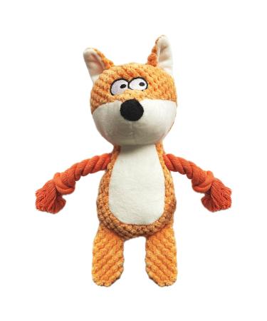 Yuremeey dog toys cuddly toy tug of plush dog toys squeaky dog toys with wrinkle paper interactive stable toys for puppies Small medium dogs fox