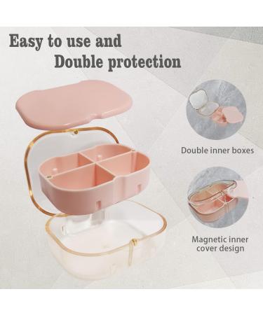 Pirversto Magnetic Travel Medication Organizer - Pill & Vitamin Holder with Cutter for Purse (Pink) - Ideal for Cod Liver Oil & Small Items - Buy Online on GoSupps.com