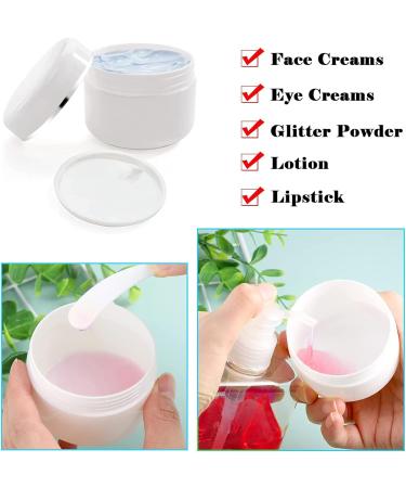 Draderch 12-Pack 50ml White Empty Jars with Lids - Ideal for Cosmetics Creams Lotions Essential Oils | Mini Spatula & Labels Included - Buy Online on GoSupps.com