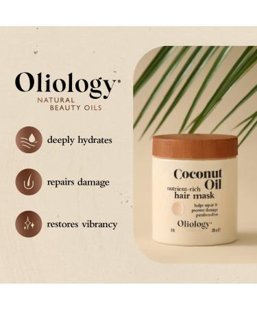 Oliology Coconut Oil Hair Mask - Repair & Restore Damaged Hair, Shine & Manageability | Made in USA, Paraben-Free (8oz) - Buy Online on GoSupps.com
