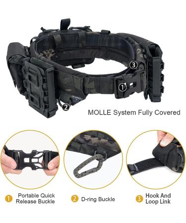 IDOGEAR Tactical Belt MOLLE Military Rigger's Belt Set Medium Multicam Black - Buy Online on GoSupps.com